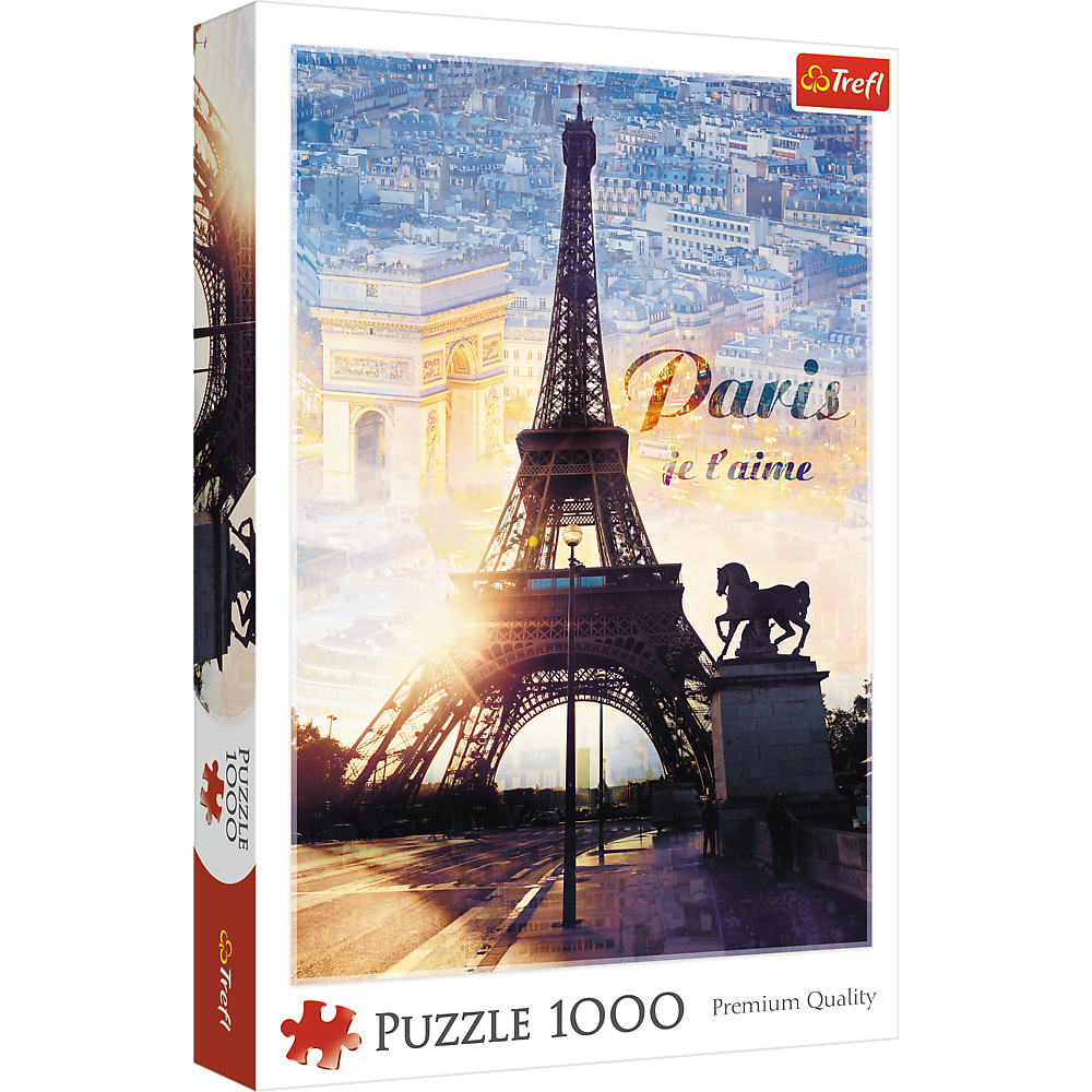 1000 Piece Jigsaw Puzzles, Paris at Dawn Puzzle, France, Puzzle of The Eiffel Tower, Arc De Triumph, Adult Puzzles, Trefl 10394