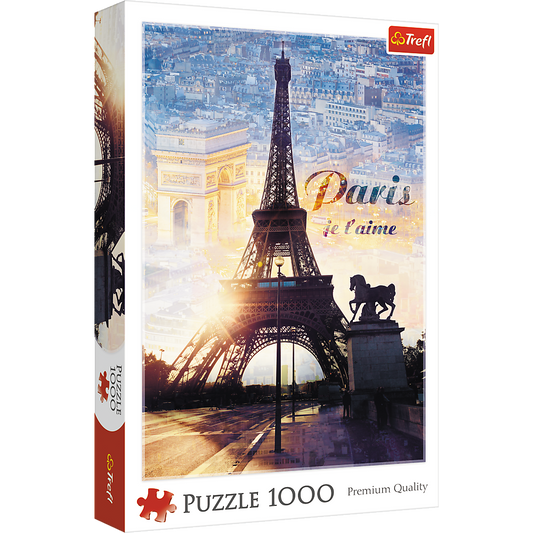 1000 Piece Jigsaw Puzzles, Paris at Dawn Puzzle, France, Puzzle of The Eiffel Tower, Arc De Triumph, Adult Puzzles, Trefl 10394