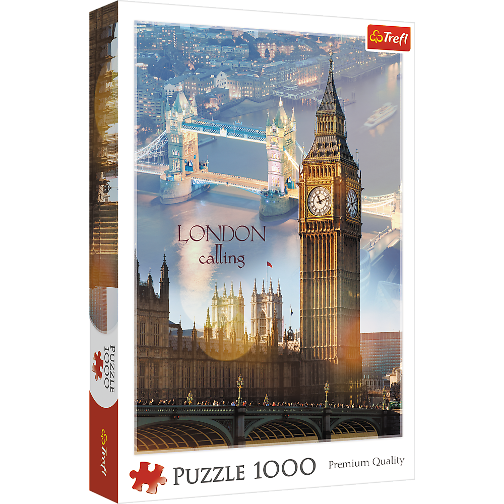 1000 Piece Jigsaw Puzzles, London at Dawn, Puzzle of England with Big Ben and Tower Bridge, Adult Puzzles, Trefl 10395