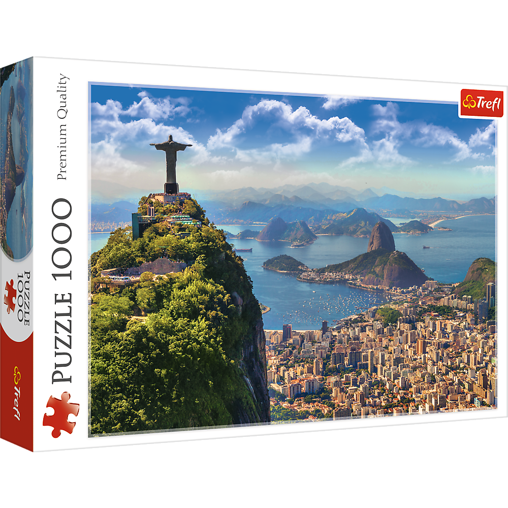 1000 Piece Jigsaw Puzzles, Rio de Janeiro, Brazil,  Mount Corcovado, Christ the Redeemer, South America, Adult Puzzles, Trefl 10405