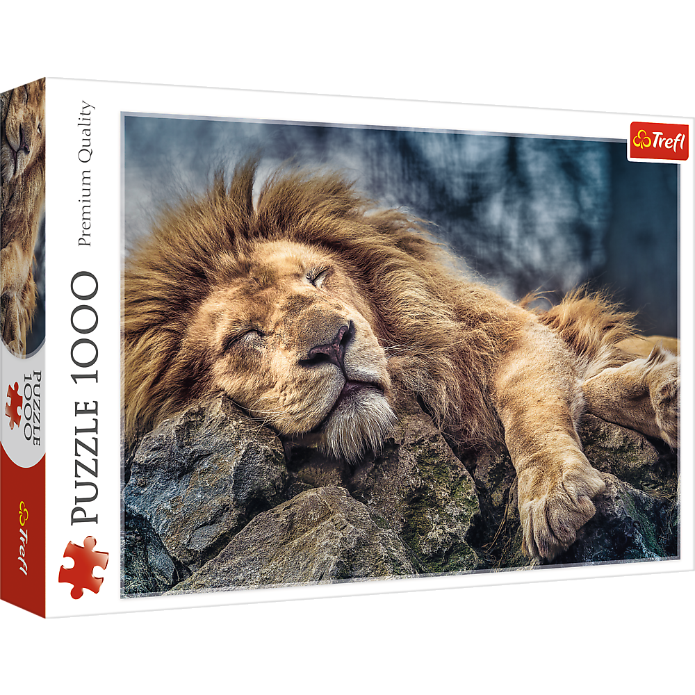 1000 Piece Jigsaw Puzzles, Sleeping Lion, Wild Animal Puzzle, Big Cats Puzzle, Adult Puzzles, Trefl 10447