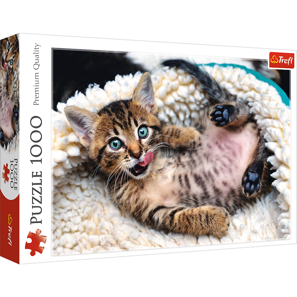 1000 Piece Jigsaw Puzzles, Cheerful Kitten, Puzzle of Animals, Cats, Kittens and Pets, Adult Puzzles, Trefl 10448