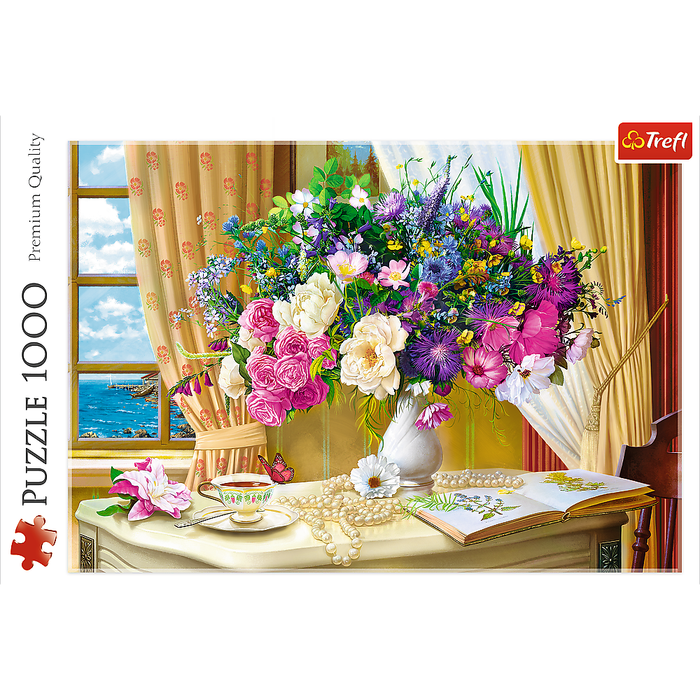 1000 Piece Jigsaw Puzzle, Flowers in The Morning, Painting Puzzle, Plants and Flower Puzzle, Adult Puzzles, Trefl 10526