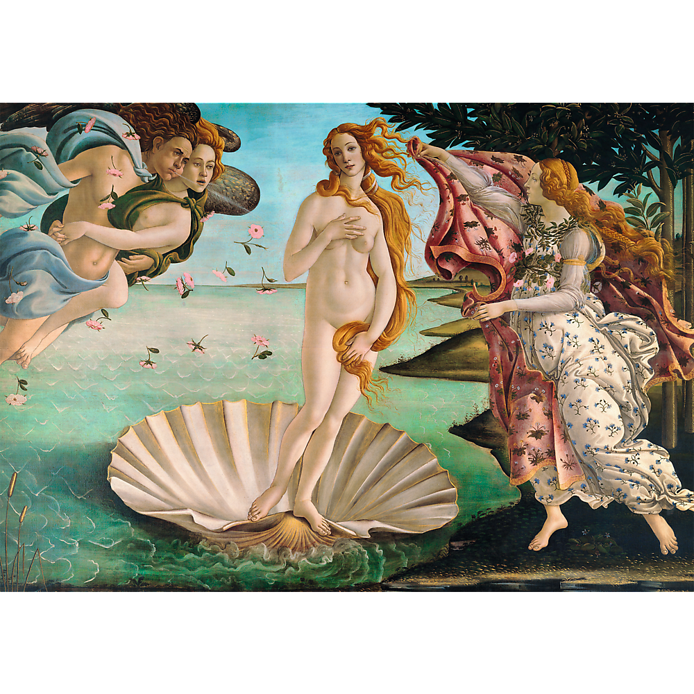 1000 Piece Jigsaw Puzzles, The Birth of Venus, Botticelli, Goddess of Love and Beauty, Greek Mythology, Adult Puzzles, Trefl 10589