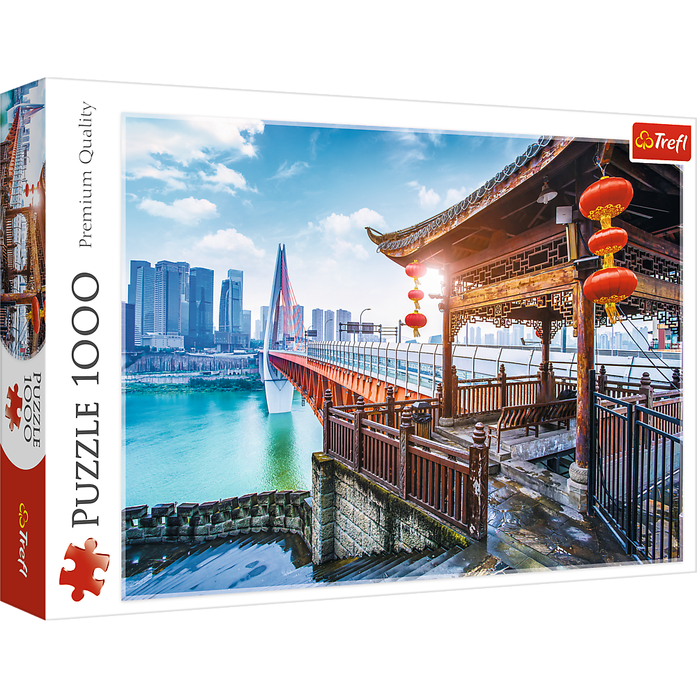 1000 Piece Jigsaw Puzzles, Chongqing, China, Cityscape puzzle, Temple, Modern and Traditional China, Adult Puzzle, Trefl 10721