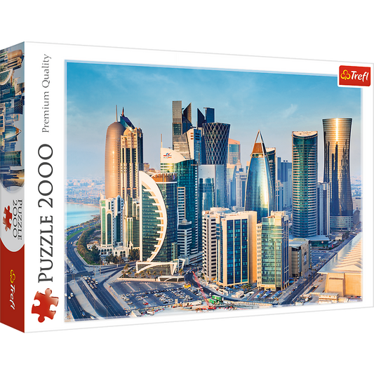 2000 Piece Jigsaw Puzzles, Doha, Qatar, City Skyline, Persian Gulf, Middle East, Adult Puzzles, Trefl 27084