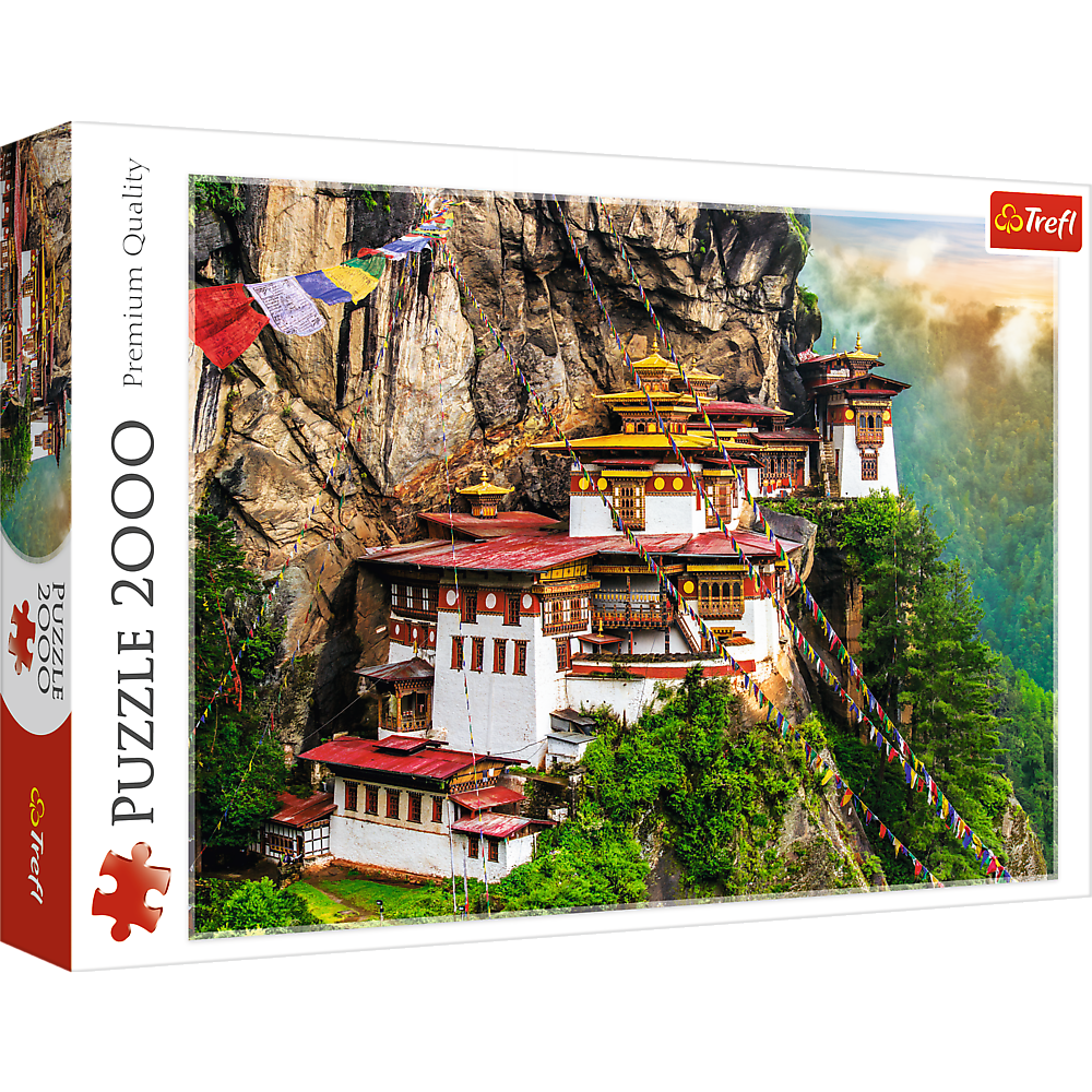 2000 Piece Jigsaw Puzzles, Tiger's Nest, Puzzle of Bhutan, Himalayan Mountain Puzzle, Adult Puzzles, Trefl 27092