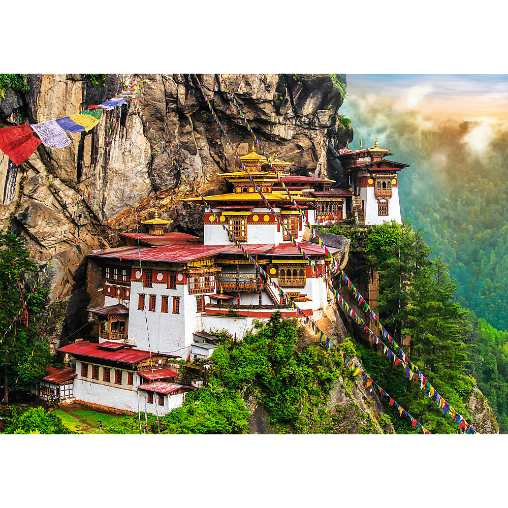 2000 Piece Jigsaw Puzzles, Tiger's Nest, Puzzle of Bhutan, Himalayan Mountain Puzzle, Adult Puzzles, Trefl 27092