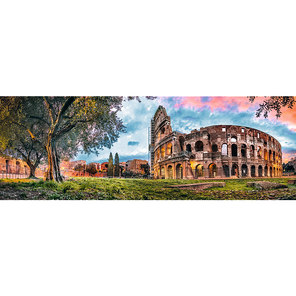 Panorama 1000 Piece Jigsaw Puzzles, Colosseum at Dawn Puzzle, Rome, Italy and the Colosseum, Adult Puzzles, Trefl 29030