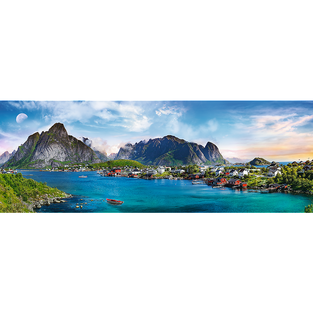 Panorama 500 Piece Jigsaw Puzzles, Lofoten Archipelago, Puzzle of Norway, Island and Mountain Puzzles, Adult Puzzles, Trefl 29500