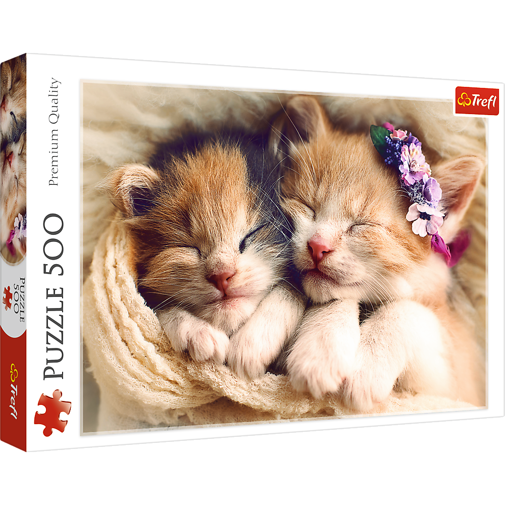 500 Piece Jigsaw Puzzles, Sleeping Kittens, Baby Animals, Pets, Cats, Adult Puzzles, Trefl 37271