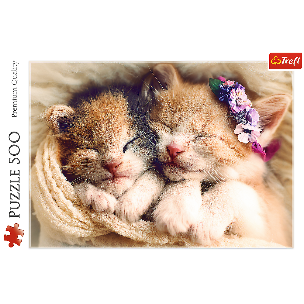 500 Piece Jigsaw Puzzles, Sleeping Kittens, Baby Animals, Pets, Cats, Adult Puzzles, Trefl 37271