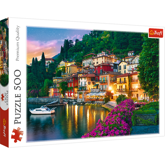 500 Piece Jigsaw Puzzles, Lake Como, Puzzle of Italy, Romantic Village Puzzle, Oceanside Puzzle, Adult Puzzles, Trefl 37290