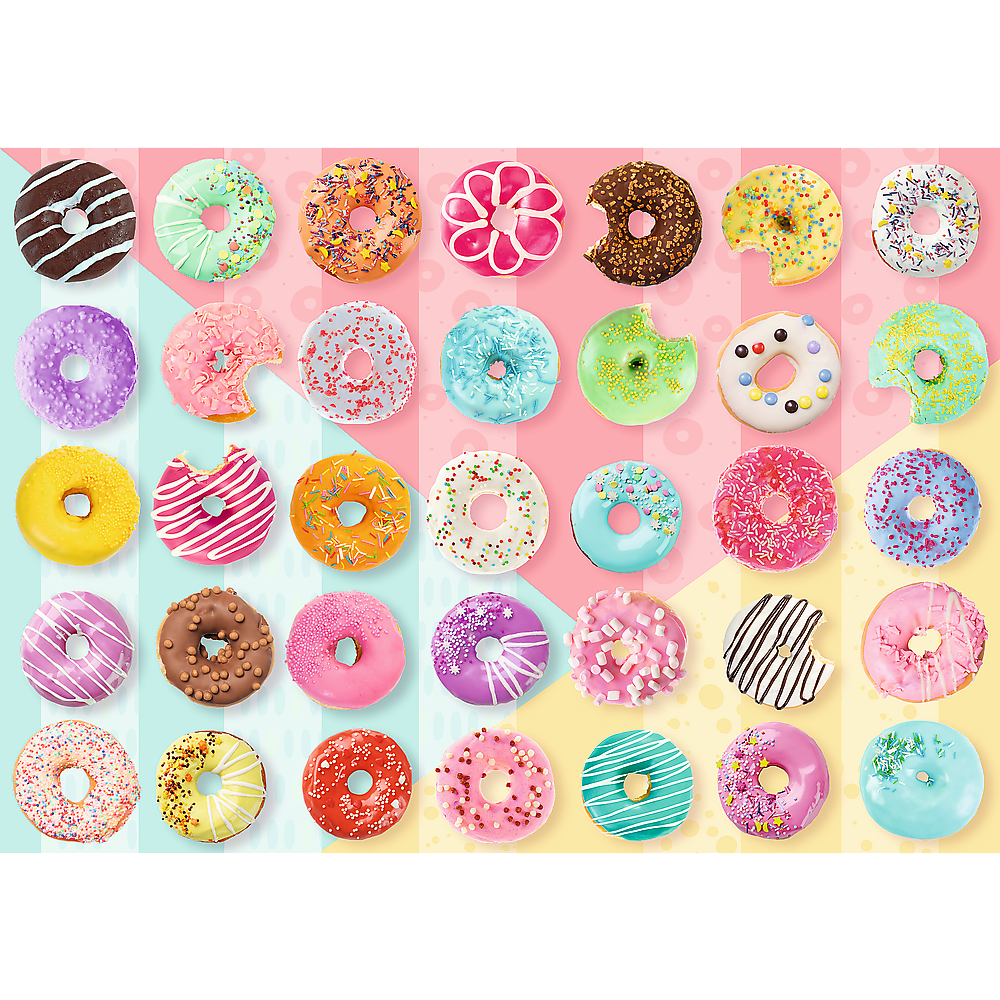 500 Piece Jigsaw Puzzles, Sweet Donuts, Colorful, Sprinkles and Frosted Treats, Adult Puzzles, Trefl 37334