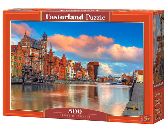 500 Piece Jigsaw Puzzle, Colors of Gdansk, Poland, Historical puzzle, Waterline, Adult Puzzle, Castorland B-53933