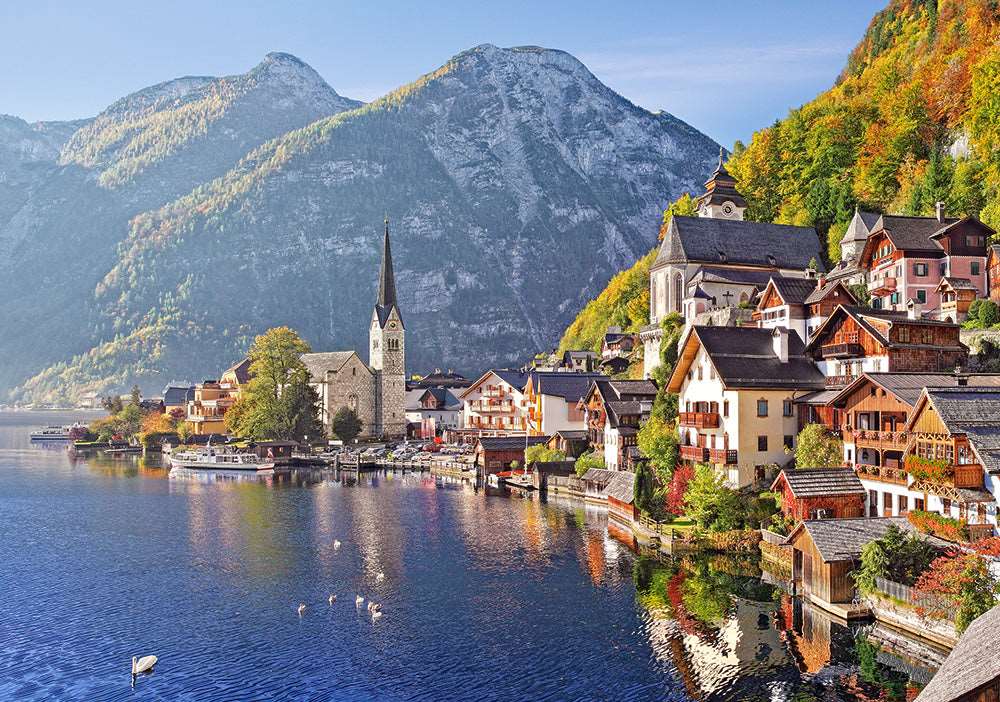 500 piece Jigsaw Puzzle, Hallstatt, Austria, Idyllic Landscape, Tyrolean Alps, Adult Puzzles, Castorland B-52189