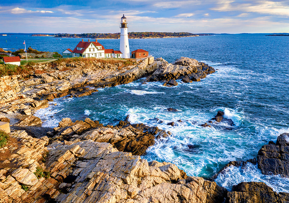 500 Piece Jigsaw Puzzle, Sunrise over Cape Elizabeth, Sea puzzle, Seashore, USA, Adult Puzzles, Castorland B-53667