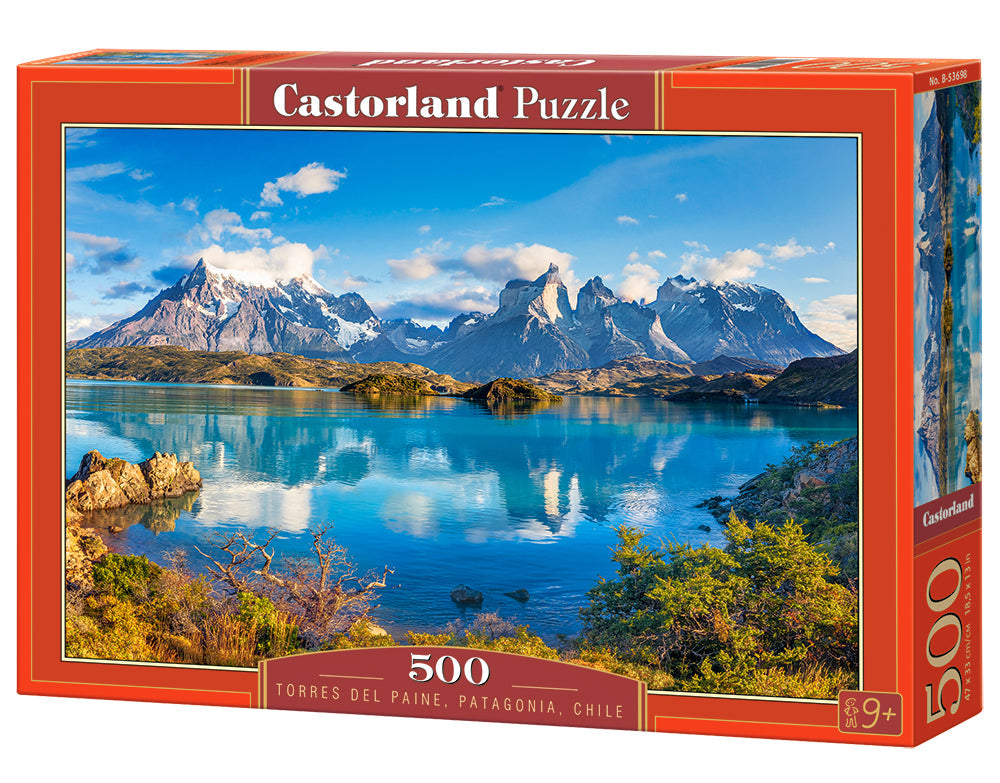 500 Piece Jigsaw Puzzle, Torres Del Paine, Patagonia, Mountain Landscape, Chile, Adult Puzzles, Castorland B-53698