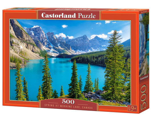 500 Piece Jigsaw Puzzle, Spring at Moraine Lake, Canada, Mountain view, Landscape puzzle, Adult Puzzle, Castorland B-53810