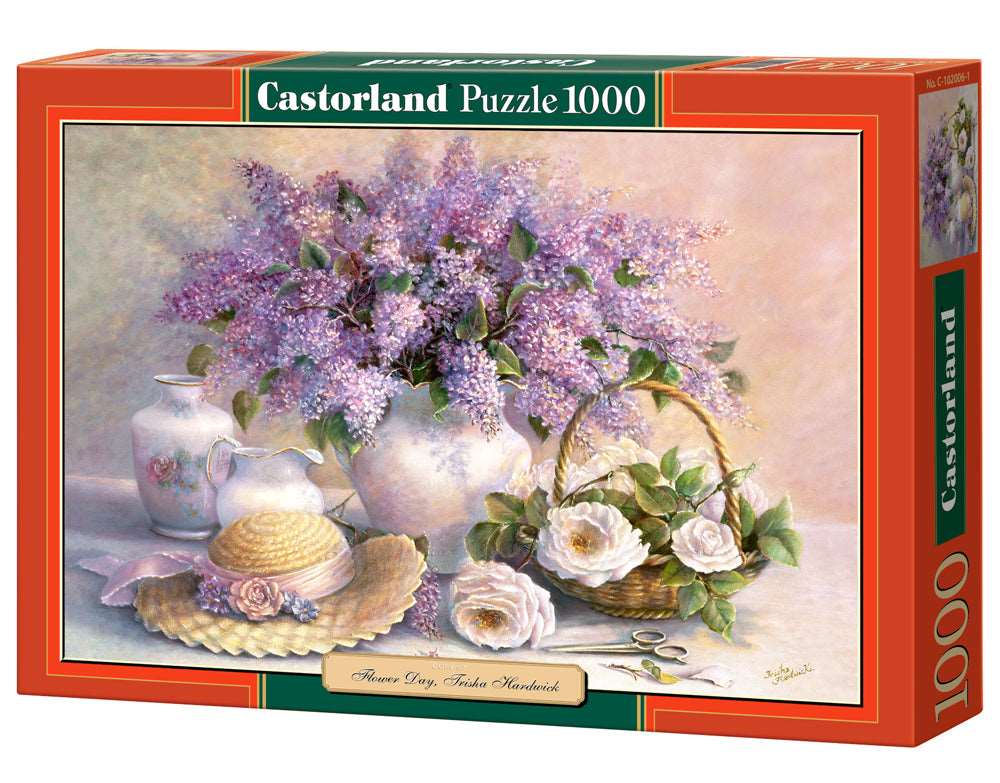 1000 Piece Jigsaw Puzzle, Flower Day by Trisha Hardwick, Plant and Flower puzzle, Painting Puzzle, Still Nature ART, Adult puzzle, Castorland C-102006-2