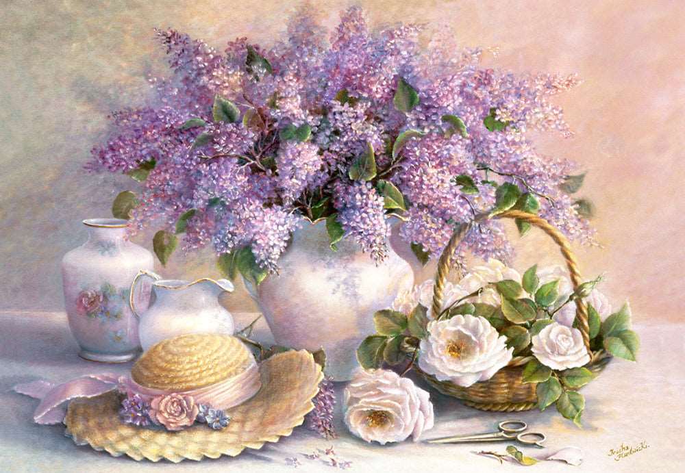 1000 Piece Jigsaw Puzzle, Flower Day by Trisha Hardwick, Plant and Flower puzzle, Painting Puzzle, Still Nature ART, Adult puzzle, Castorland C-102006-2