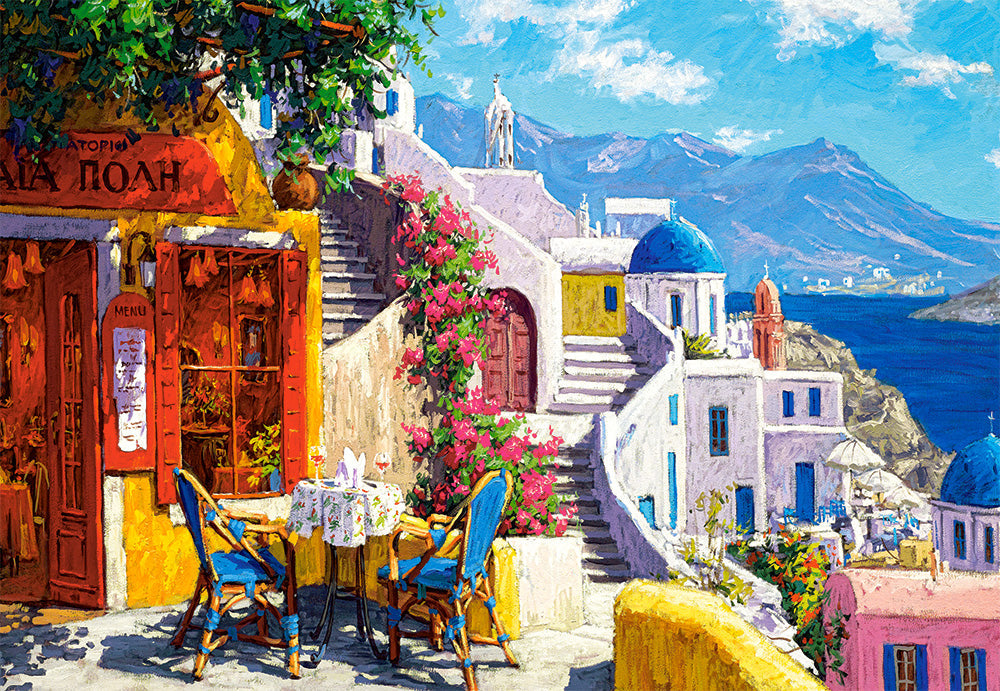 1000 Piece Jigsaw Puzzle, Afternoon on the Aegean Sea, Santorini, Greece, Summer holiday, Adult Puzzle, Castorland C-104130-2