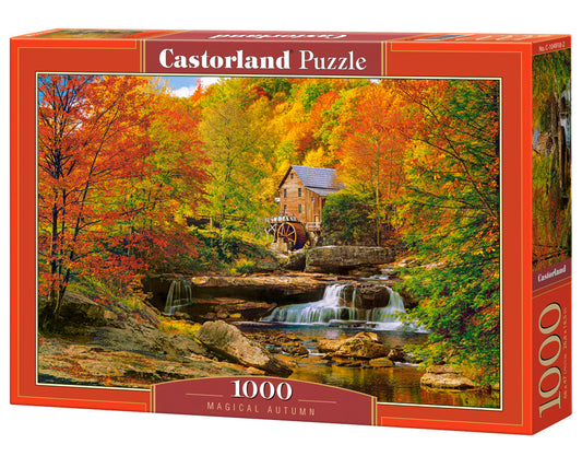 1000 Piece Jigsaw Puzzle, Magical Autumn, Water mil, Nature puzzles, Waterfall, Adult Puzzle, Castorland C-104918-2