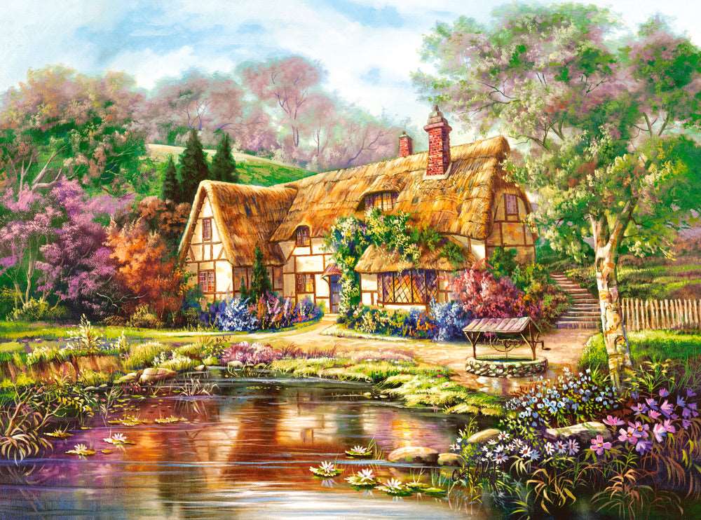 3000 Piece Jigsaw Puzzle, Twilight at Woodgreen Pond, Charming Nook, Pond, Countryside, Adult Puzzles, Castorland C-300365-2