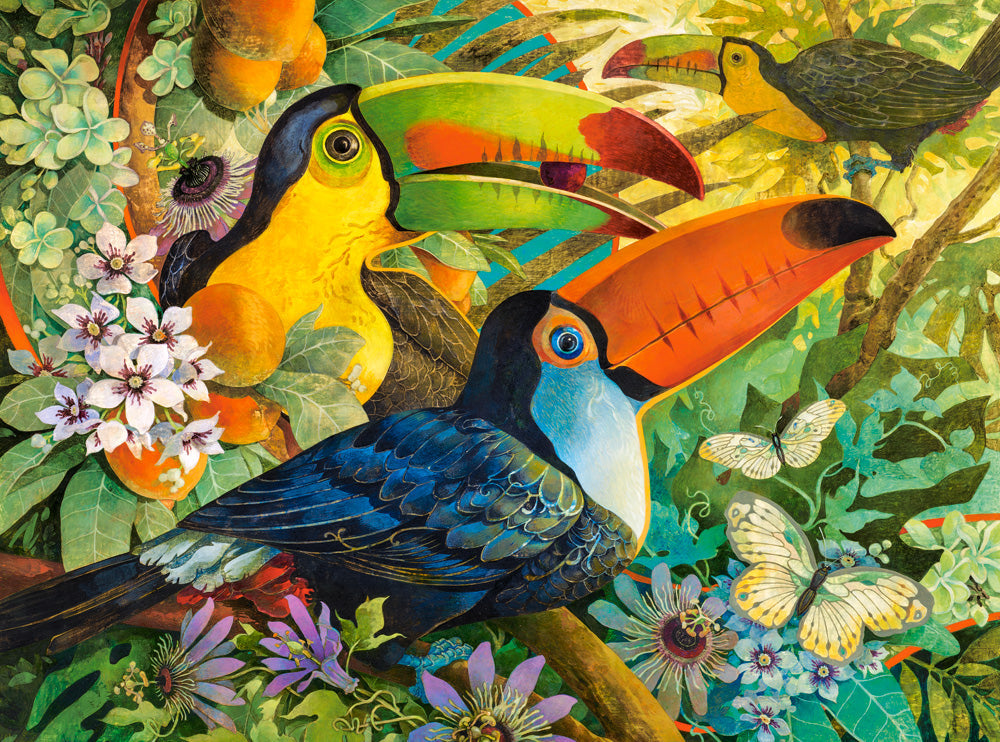 3000 Piece Jigsaw Puzzle,  Interlude, Colorful birds, Toucans, Animal puzzles, Nature, Adult Puzzle, Castorland C-300433-2