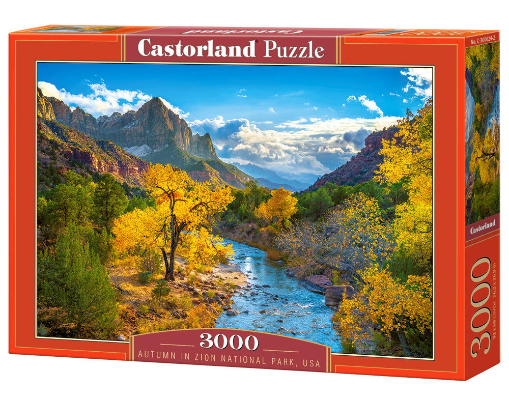 3000 Piece Jigsaw Puzzles, Autumn in Zion National Park, Nature and Landscape, USA, Adult Puzzles, Castorland C-300624-2