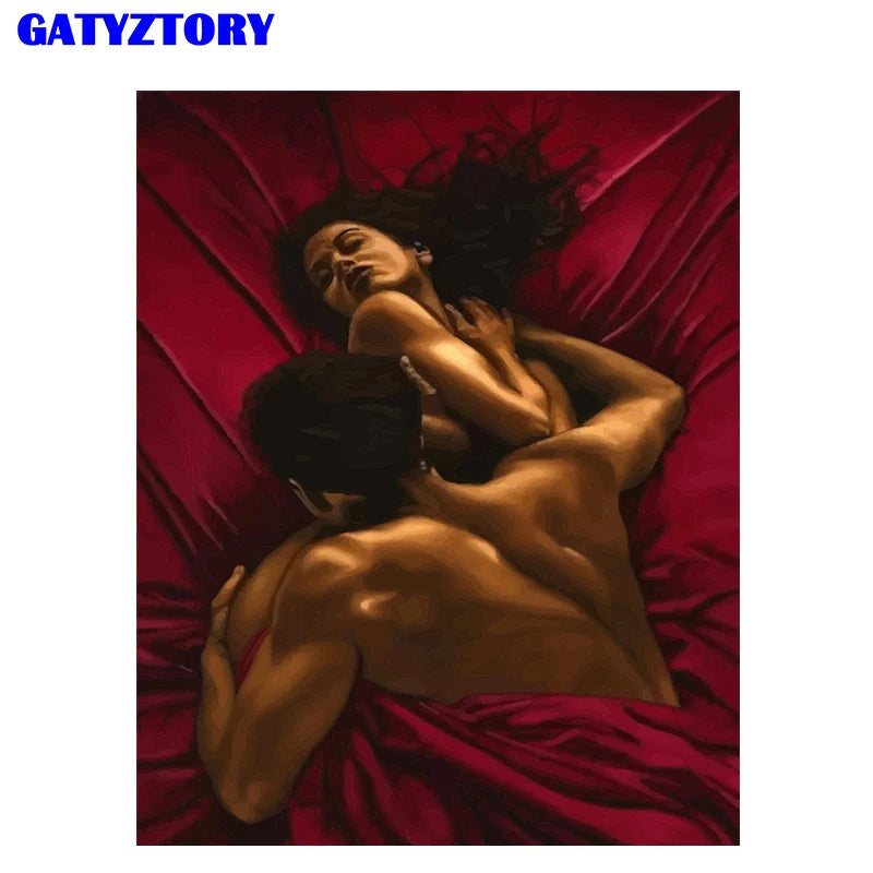 Sexy Couple Acrylic Paint By Numbers Kits for Adults on Canvas