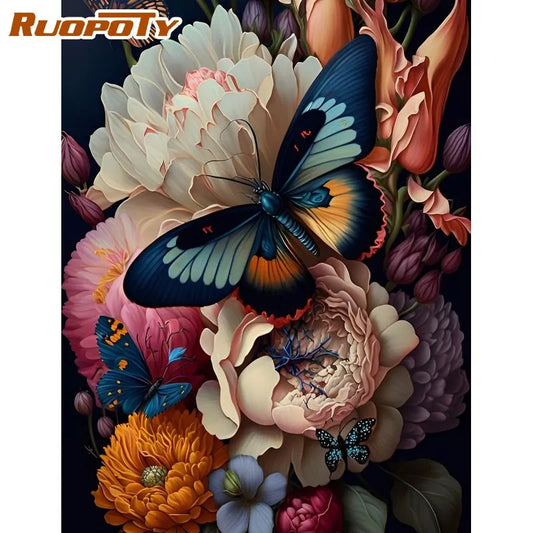 Beautiful Modern Butterfly Paint by Numbers Acrylic kit on Canvas