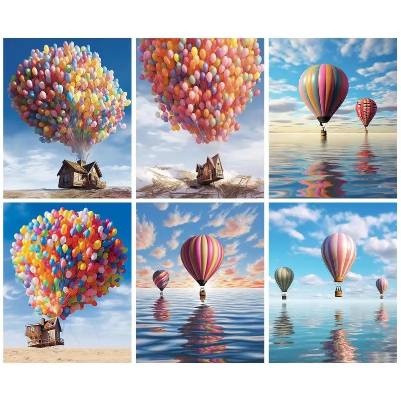 Fun Adult Acrylic Air Balloon Paint by Numbers Kit for Adults