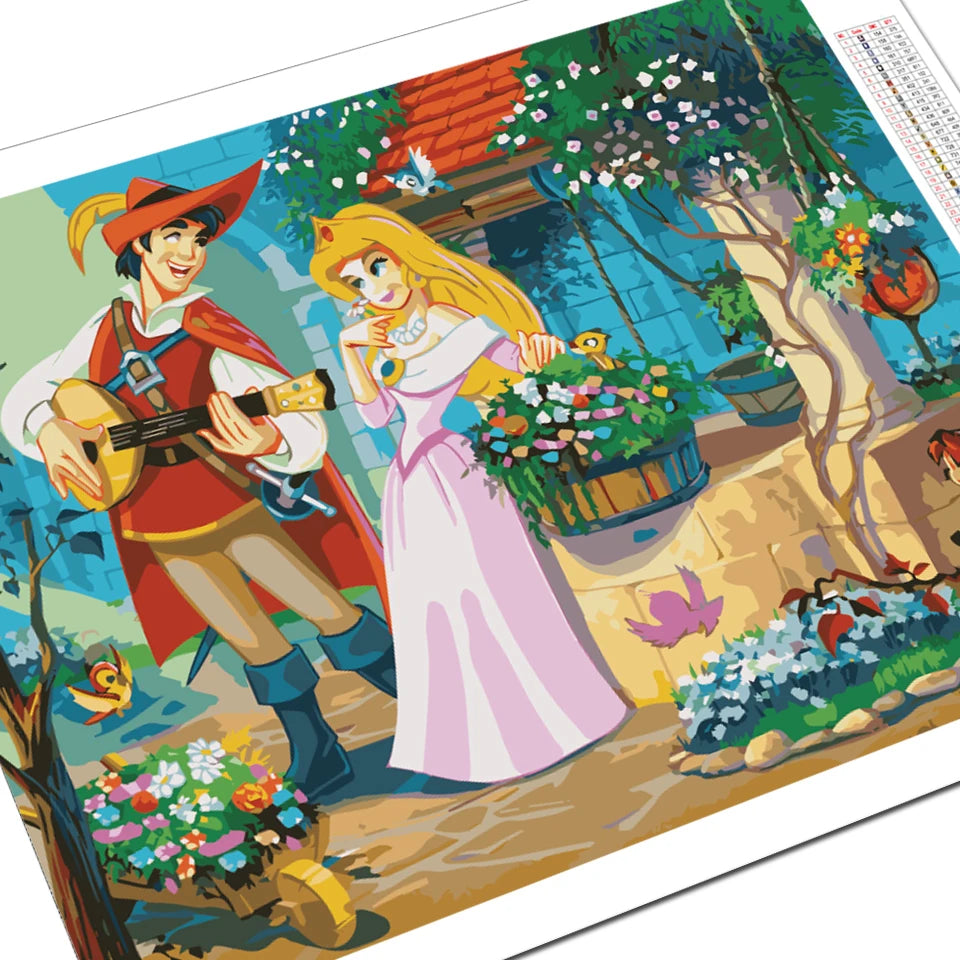 Disney Acrylic  Princess in the Garden Paint By Numbers Kit for Adults on Canvas