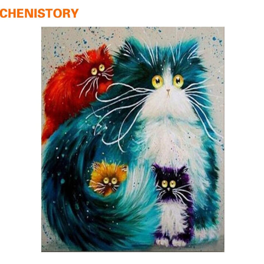 Paint By Numbers Acrylic Kit of 3 Hilarious Cats