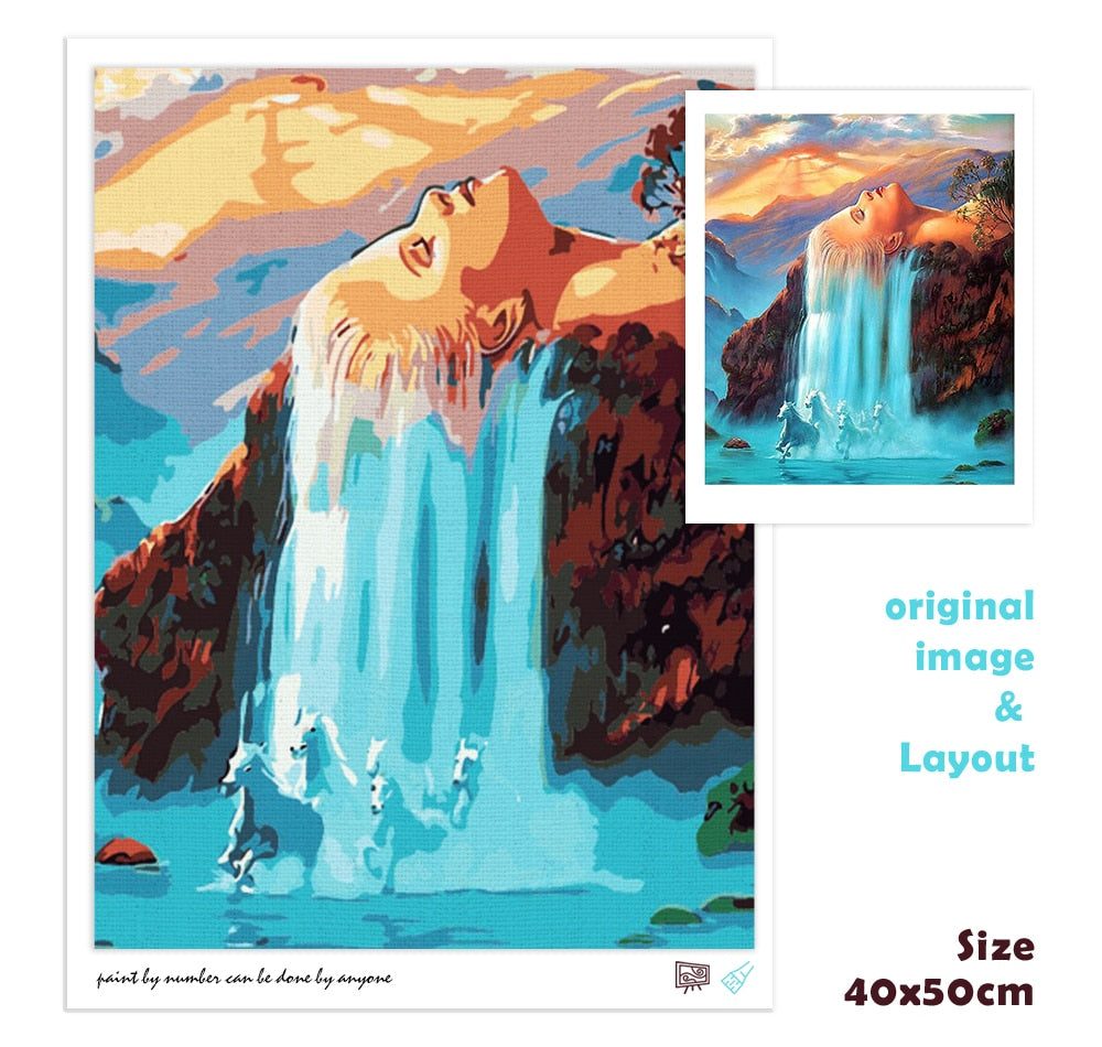 Fantasy Waterfall Acrylic Paint by numbers Kits