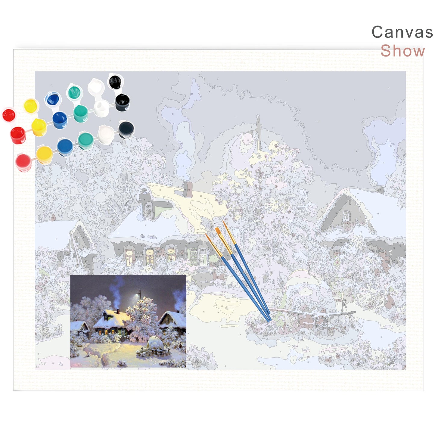 Snow Landscape DIY Paint by Numbers Kit