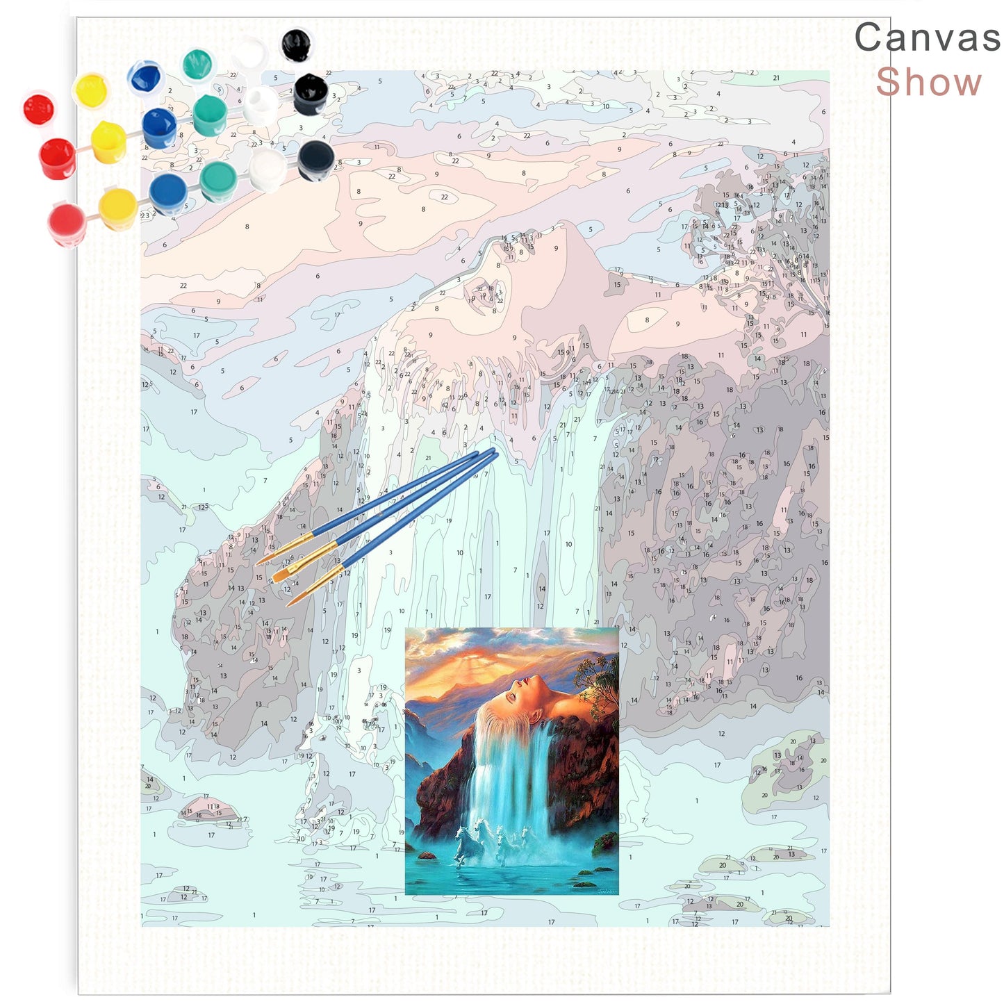 Fantasy Waterfall Acrylic Paint by numbers Kits