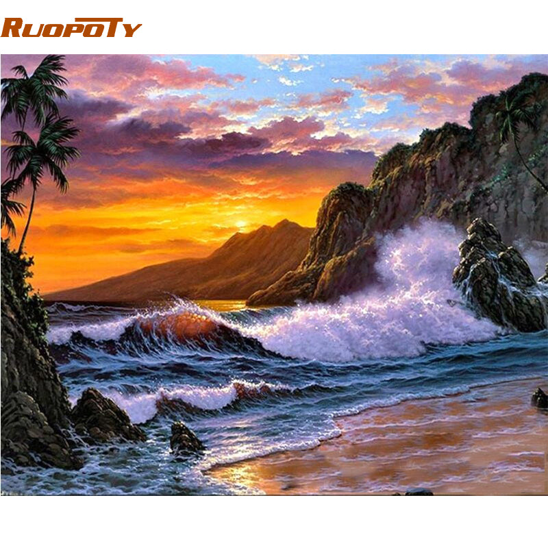 Beautiful Seascape DIY Acrylic Painting By Numbers Kit