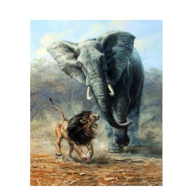 Elephant Series Oil Digital Painting by Numbers kits on Canvas