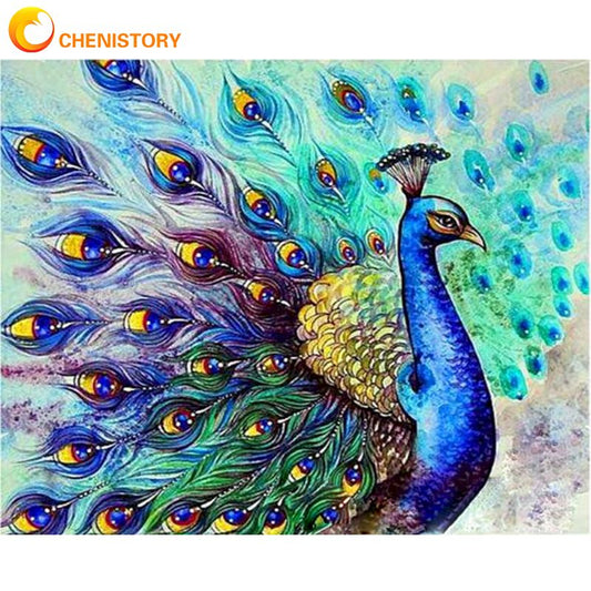 Peacock DIY Oil Painting By Numbers Kits