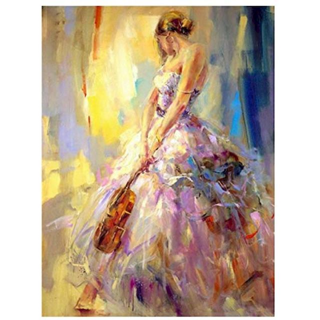 Dancing Girl Oil Paint By Numbers Kit on Canvas