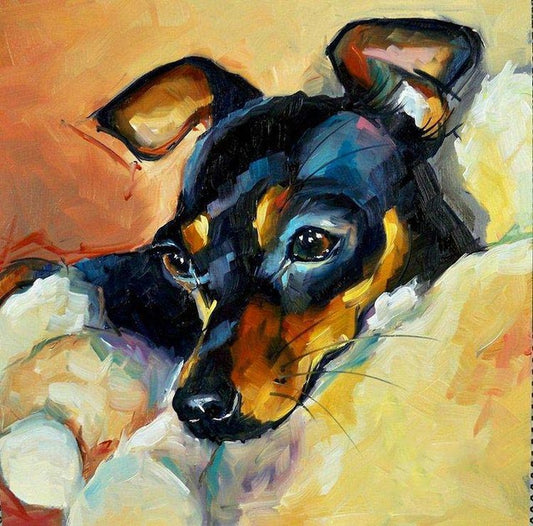 Cute Puppy DIY Oil Painting By Numbers Kit